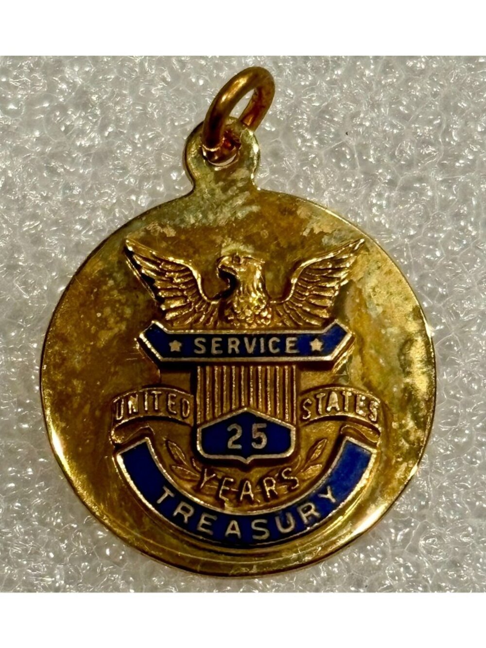 Gold Filled Antaya U.S. Treasury 25-Yr Service Award Pendant